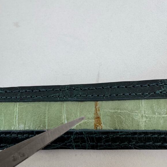 NEW Mauri Alligator Skin Green Belt Handmade In Italy main image 4